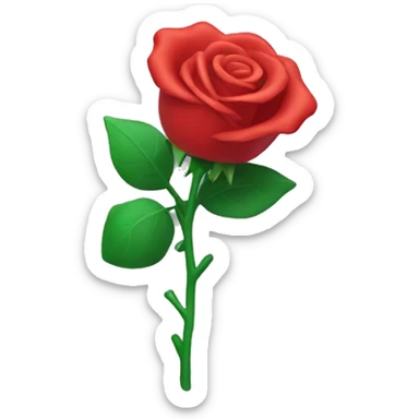 a plastic red rose shaking sticker
