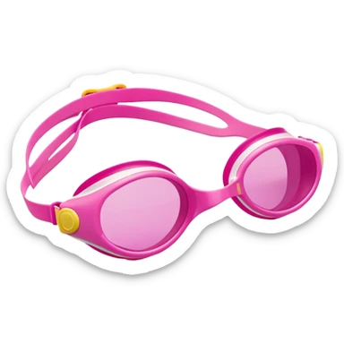 pink swim goggles, athletic design with pink tinted lenses, swimming eyewear sticker