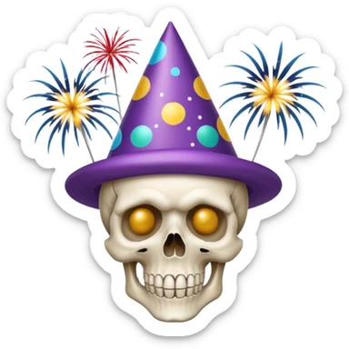 Skull ,New years ,Fireworks sticker