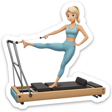 pilates girly doing pilates on reformer sticker
