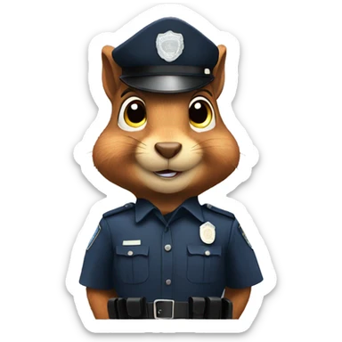 squirrel police officer sticker