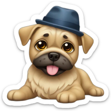 mops with hat sticker
