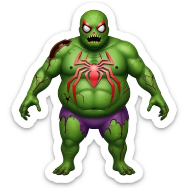 Fat spiderman body zombie sticker