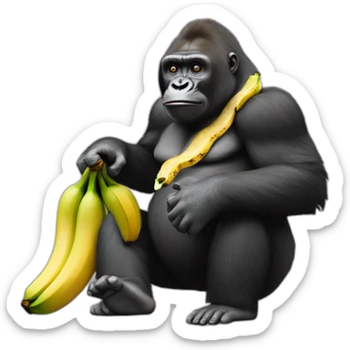 Gorila hembra feliz con una banana sticker