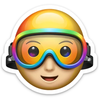 gold simulation rainbow visor Earth goggles sticker