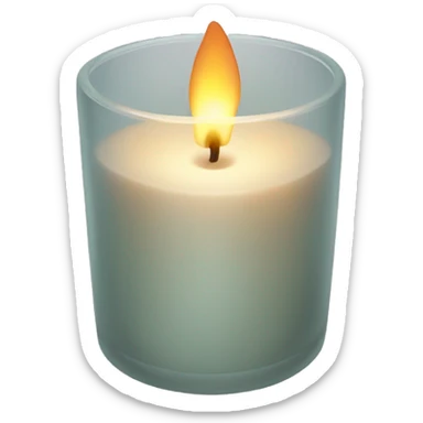 Candle in a powder-colored glass sticker