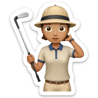 Golfing with hat sticker