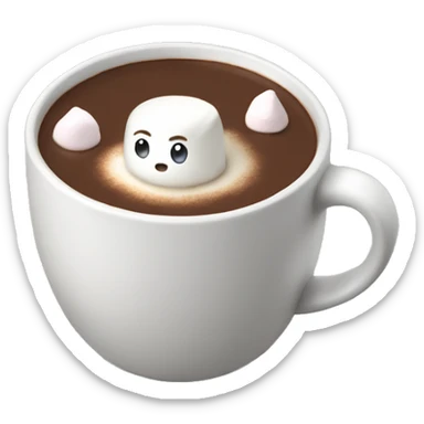 Hot chocolate with marshmallow sticker