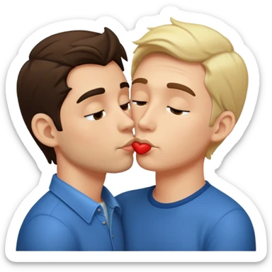 Baroque two men kissing  sticker