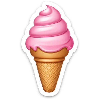 Pink ice cream sticker