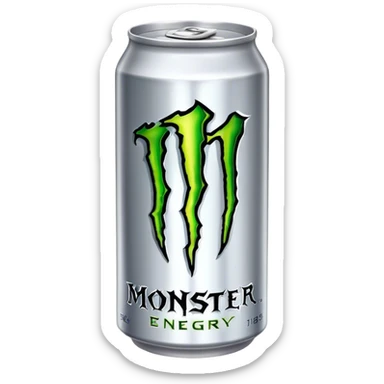silver can monster energy drink sticker
