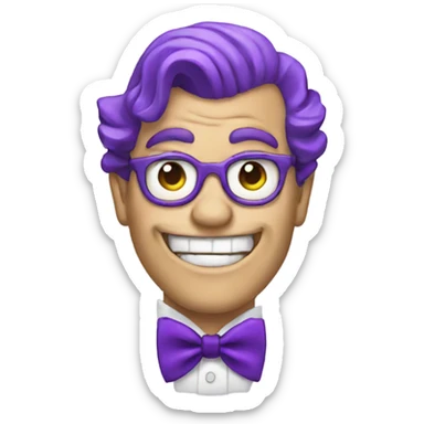 Joker with a purple bow tie sticker