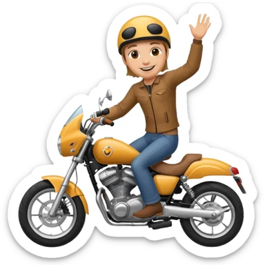 As un emojis de una persona levantando moto pirueta sticker