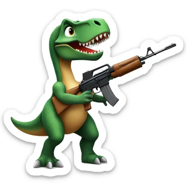 Dinosaur holding a AK-47 sticker
