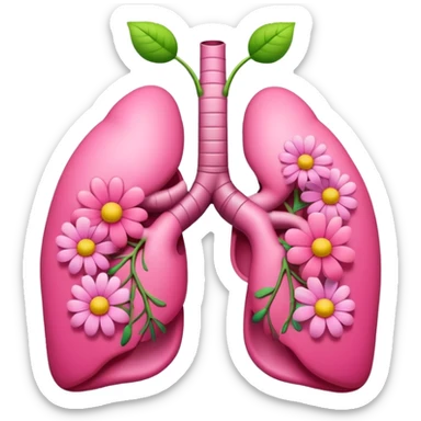 Lungs with flowers growing out of it sticker