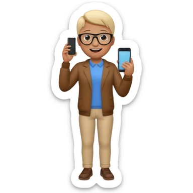 a single full body 3D bitmoji showing the action of talking to someone on mobile sticker