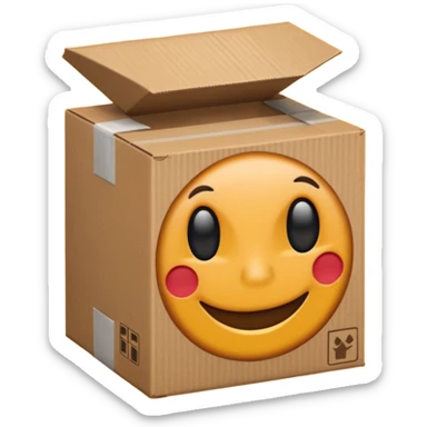 emoji de un simbolo de prohibido y que esté sobre una caja de cartón de envío sticker