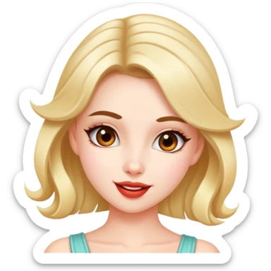 coquette girl with playful expression sticker