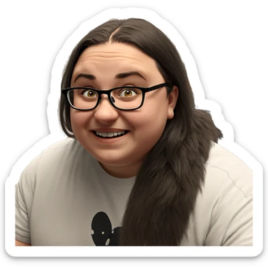 smiling boy with glasses sticker