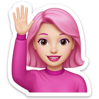 Mano diciendo chao❤rosado sticker