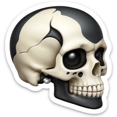 premium skull emoji but show ing its rigth side of face sticker
