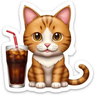 een kat met cola sticker