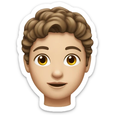 A model with brown hair, fair skin and brown eyes sticker