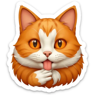 nose picking cat sticker