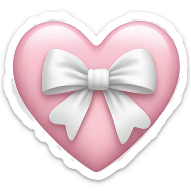 Light pink heart with a white bow sticker