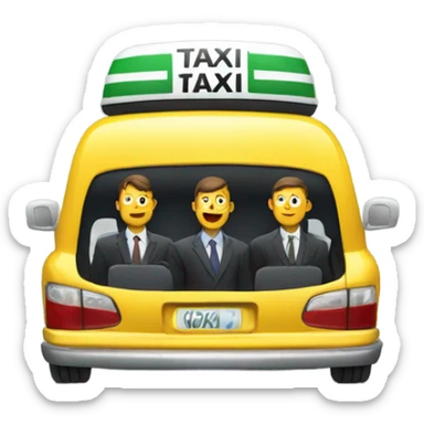 office men in taxi sticker