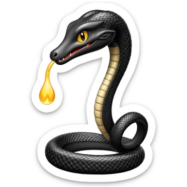 uma lamparina tradicional branca   com uma cobra  preta em volta da lamparina  sticker