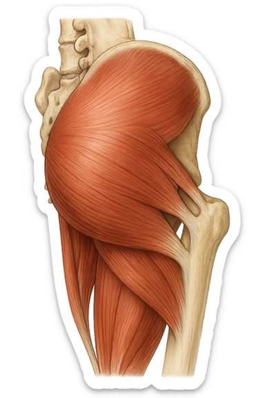muscoli del gluteo senza scritte sticker