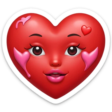 Cute heart with kisses sticker