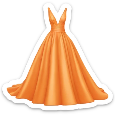 orange wedding dress with deep V sticker