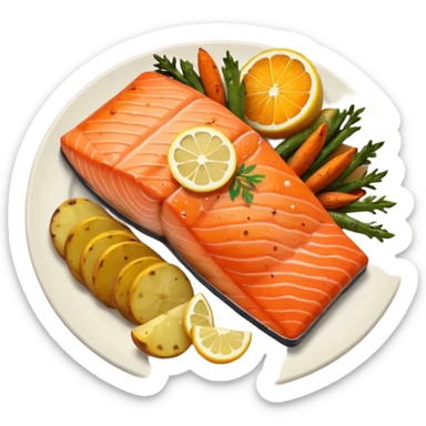 salmon veggies potatoes  sticker