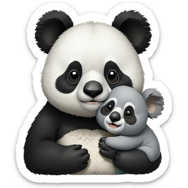 Panda and koala both sneezes sticker