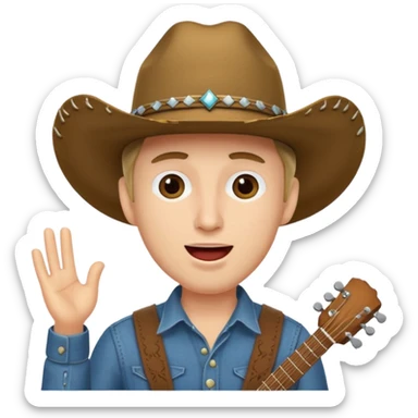 man with cowboy hat, singing  sticker