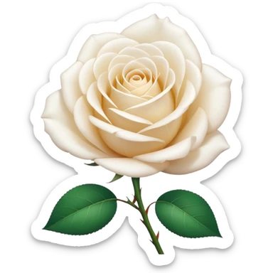 A white rose emoji in iOS emoji style, clean and smooth vector illustration, soft lighting, subtle gradients, minimal and cute, centered, transparent background, high clarity, no outline, no text
 sticker