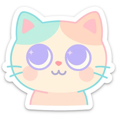 cute style eye-rolling cat, round face, exaggerated expression, transparent background sticker
