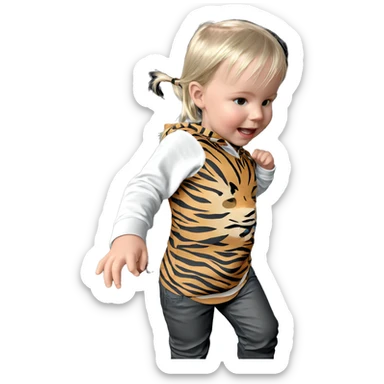 blonde girl in tiger print sticker