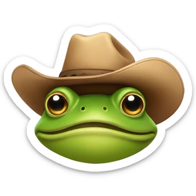 Frog wearing a cowboy hat sticker