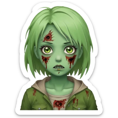 Anime Green ZombieGirl She/Her sticker