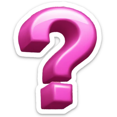pink glittery question mark  sticker