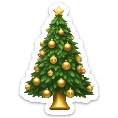 christmas  tree with gold decorations sticker