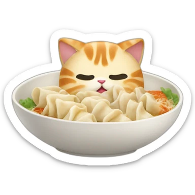 cat-eating-gyoza sticker