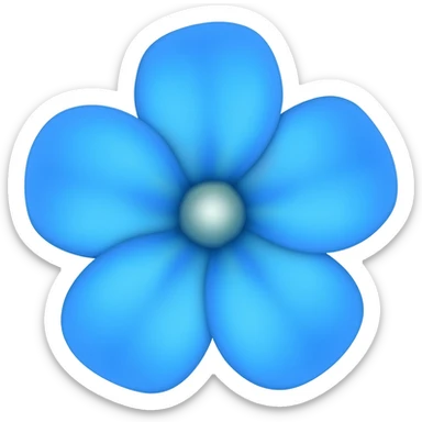 Blue flower real sticker