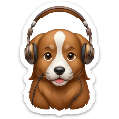Dog wearing headphones  sticker