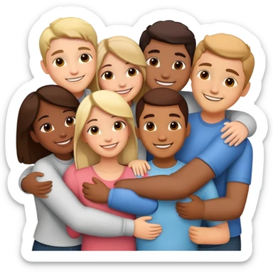 friends hugging sticker