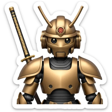 Samurai Robot with a sword in  it hand   sticker