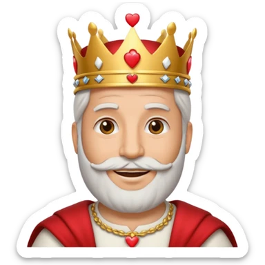 king of hearts card featuring white arab man, emoji style sticker